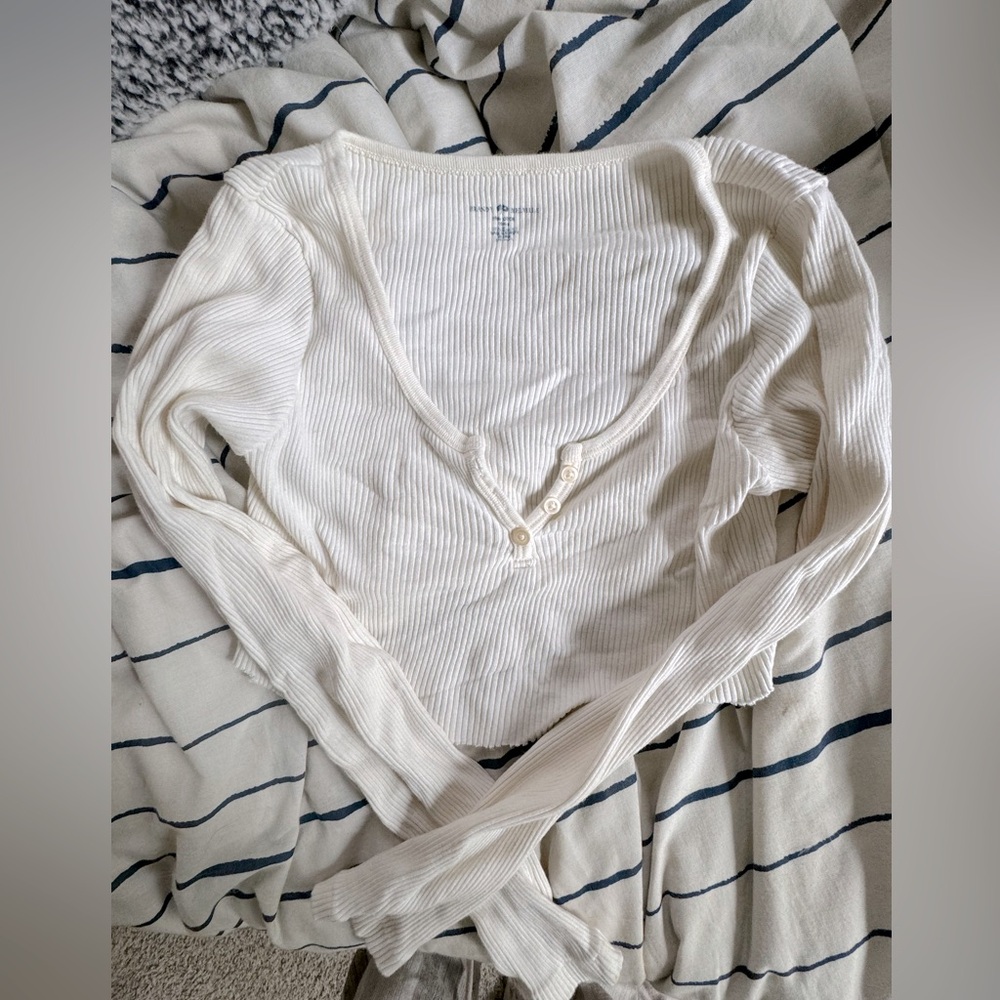 Brandy cropped white long sleeve